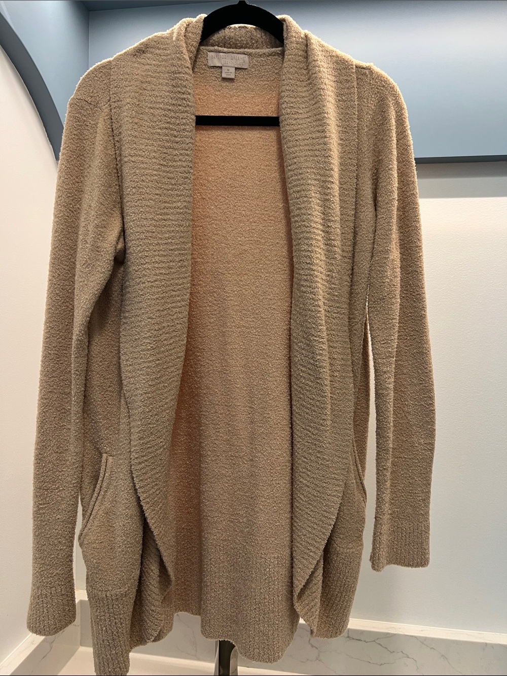 Barefoot Dreams Open-Front Cardigan in Light Beige